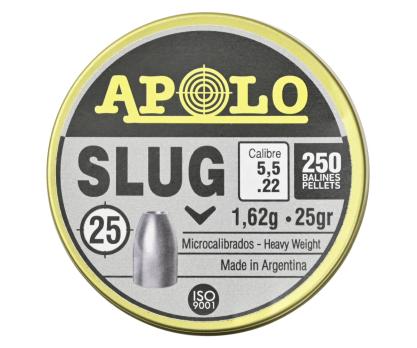 Пули полнотелые Apolo Slug 5,5 мм, 1,62 г 250 штук